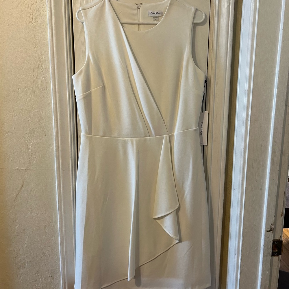 Calvin Klein Size 12 white dress NEW WITH TAGS